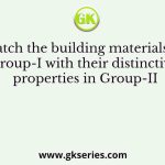 Match the building materials in Group-I with their distinctive properties in Group-II