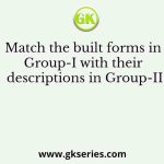 Match the built forms in Group-I with their descriptions in Group-II
