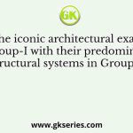 Match the iconic architectural examples in Group-I with their predominant structural systems in Group-II
