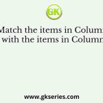 Match the items in Column A with the items in Column B