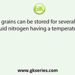 Pollen grains can be stored for several years in liquid nitrogen having a temperature of