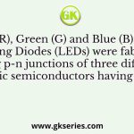 Red (R), Green (G) and Blue (B) Light Emitting Diodes (LEDs) were fabricated using p-n junctions of three different inorganic semiconductors having different