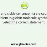 Thalassemia and sickle cell anaemia are caused due to a problem in globin molecule synthesis. Select the correct statement.