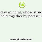 The clay mineral, whose structural units are held together by potassium bond is