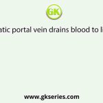The hepatic portal vein drains blood to liver from