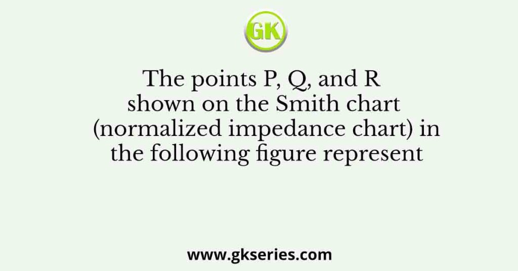 The points P, Q, and R shown on the Smith chart (normalized impedance chart) in the following figure represent