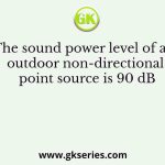 The sound power level of an outdoor non-directional point source is 90 dB