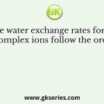 The water exchange rates for the complex ions follow the order