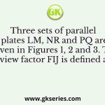 Three sets of parallel plates LM, NR and PQ are given in Figures 1, 2 and 3. The view factor FIJ is defined as