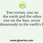 Two events, one on the earth and the other one on the Sun, occur simultaneously in the earth’s frame