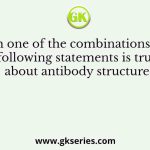 Which one of the combinations of the following statements is true about antibody structure?