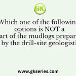 Which one of the following options is NOT a part of the mudlogs prepared by the drill-site geologist?