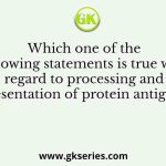 Which one of the following statements is true with regard to processing and presentation of protein antigens?