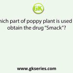 Which part of poppy plant is used to obtain the drug “Smack”?