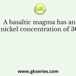 A basaltic magma has an initial nickel concentration of 300 ppm