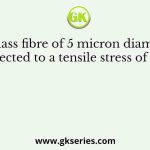 A glass fibre of 5 micron diameter is subjected to a tensile stress of 20 MPa