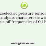 A piezoelectric pressure sensor has a bandpass characteristic with cut-off frequencies of 0.1 Hz