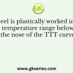 A steel is plastically worked in the temperature range below the nose of the TTT curve