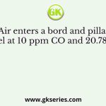 Air enters a bord and pillar panel at 10 ppm CO and 20.78% O2