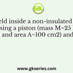 Air is held inside a non-insulated cylinder using a piston (mass M=25 kg and area A=100 cm2) and