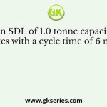 An SDL of 1.0 tonne capacity operates with a cycle time of 6 minutes