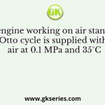 An engine working on air standard Otto cycle is supplied with air at 0.1 MPa and 35°C