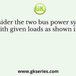 Consider the two bus power system network with given loads as shown in the figure