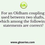 For an Oldham coupling used between two shafts, which among the following statements are correct?