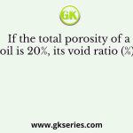 If the total porosity of a soil is 20%, its void ratio (%) is