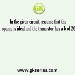 In the given circuit, assume that the opamp is ideal and the transistor has a b of 20