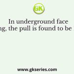 In underground face blasting, the pull is found to be 10% less