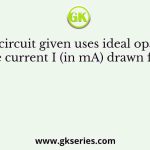 The circuit given uses ideal opamps. The current I (in mA) drawn from