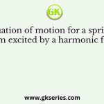 The equation of motion for a spring-mass system excited by a harmonic force is