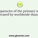 The frequencies of the primary magnetic field generated by worldwide thunderstorm