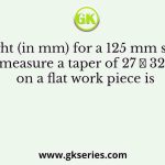The height (in mm) for a 125 mm sine bar to measure a taper of 27 ̊ 32¢ on a flat work piece is