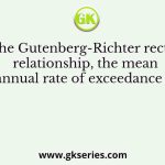 Using the Gutenberg-Richter recurrence relationship, the mean annual rate of exceedance of