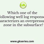 Which one of the following well log responses characterizes an overpressured zone in the subsurface?