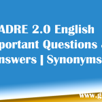 ADRE 2.0 English Important Questions & Answers | Synonyms