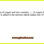 An alloy of copper and zinc contains……….% copper by weight. ‘X’ kg of zinc is added to the mixture which makes zinc 33 1/3% by weight