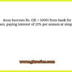 Arun borrows Rs. (2K + 5000) from bank for three years, paying interest of 12% per annum at simple interest
