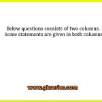 Below questions consists of two columns. Some statements are given in both columns. Study the following information carefully