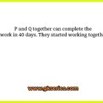 P and Q together can complete the work in 40 days. They started working together