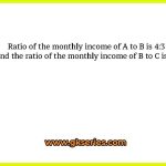 Ratio of the monthly income of A to B is 4:3 and the ratio of the monthly income of B to C is 2:1. If the difference between