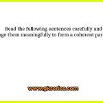 Read the following sentences carefully and arrange them meaningfully to form a coherent paragraph.