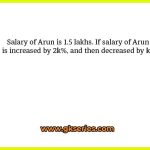 Salary of Arun is 1.5 lakhs. If salary of Arun is increased by 2k%, and then decreased by k%