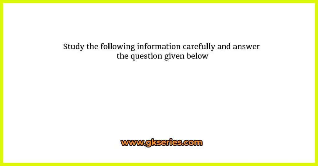 Study the following information carefully and answer the question given below
