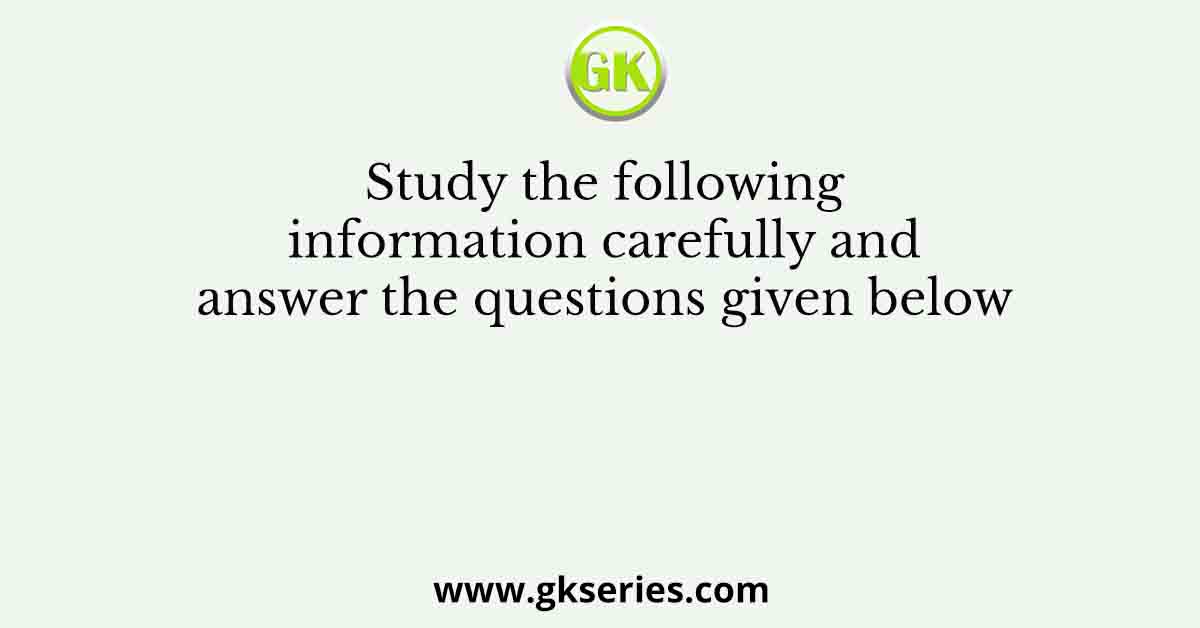 Study the following information carefully and answer the questions given below