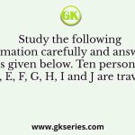 Study the following information carefully and answer the questions given below. Ten persons viz. A, B, C, D, E, F, G, H, I and J are travelling