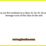 There are five students in a class, S1, S2, S3, S4 and S5 Average score of the class in the unit