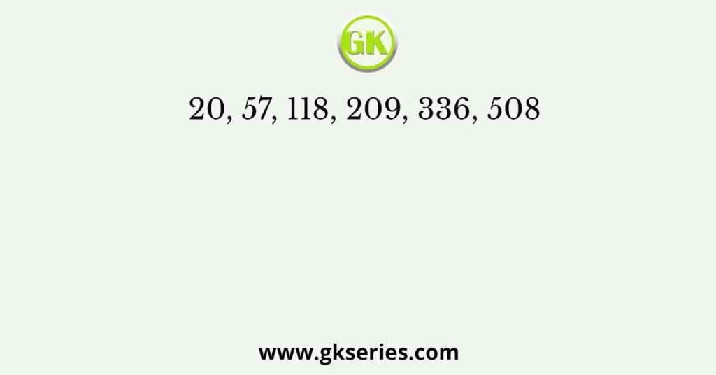 20, 57, 118, 209, 336, 508